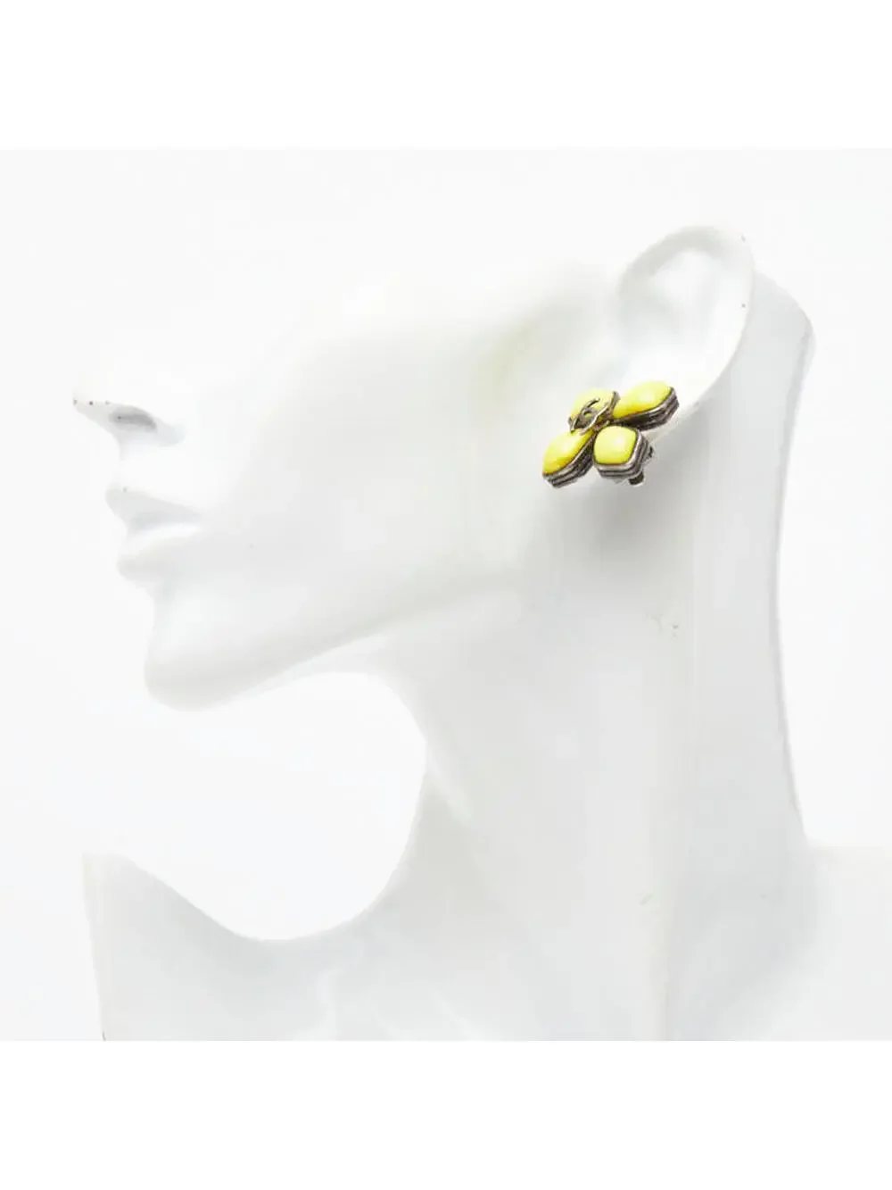 Chanel Cc Logo Flower Clip-On Earrings #246855C61B